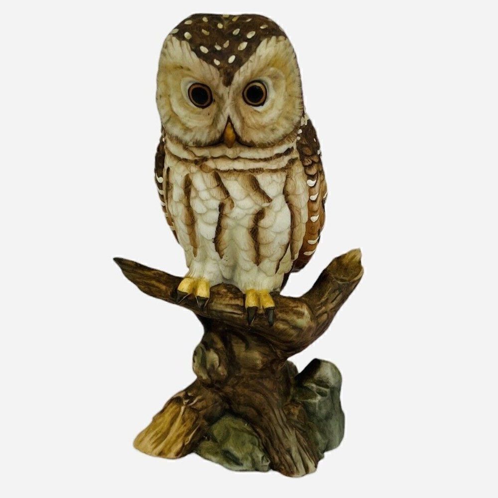 Vintage 1982 Richardsons Owl John James Audubon Porcelain Figurine Hand Painted